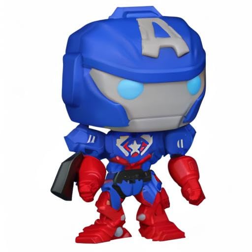 Funko Pop! Marvel Mech Strike Captain America Vinyl Bobblehead Figure, 4.5 Inches