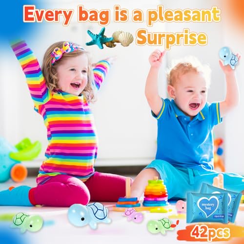 42 Mini Turtle Blind Bags – Glow in the Dark Resin Figurines for Kids Party Favors & Collecting