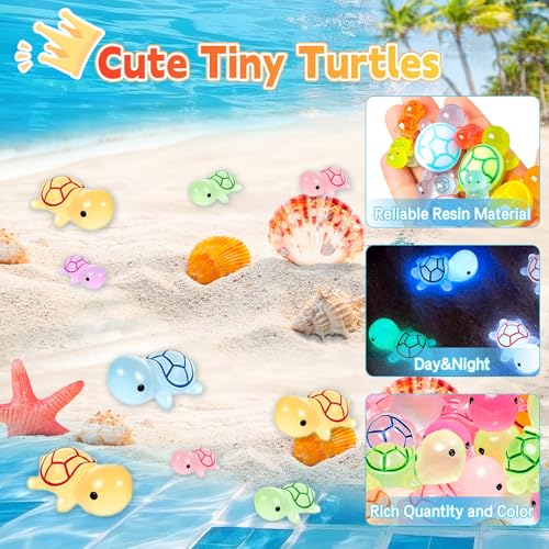 42 Mini Turtle Blind Bags – Glow in the Dark Resin Figurines for Kids Party Favors & Collecting