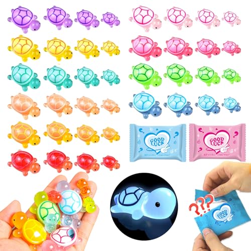 42 Mini Turtle Blind Bags – Glow in the Dark Resin Figurines for Kids Party Favors & Collecting