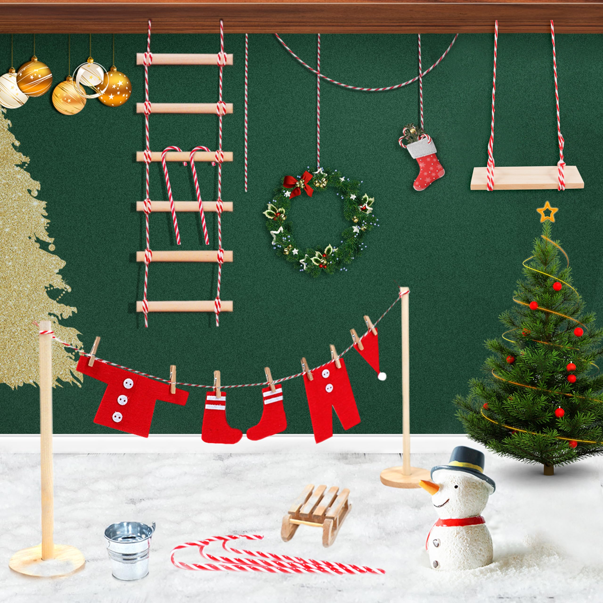 42-Piece Elf Clothes & Accessories Set – DIY Christmas Props for Kids