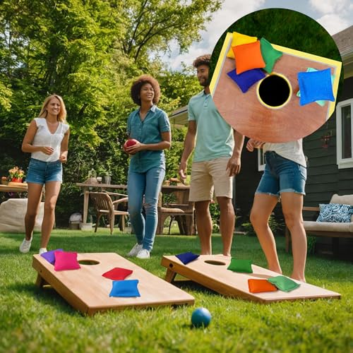 45 Colourful Nylon Bean Bags Set for Outdoor Games and Parties