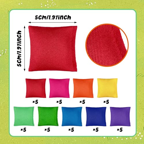 45 Colourful Nylon Bean Bags Set for Outdoor Games and Parties