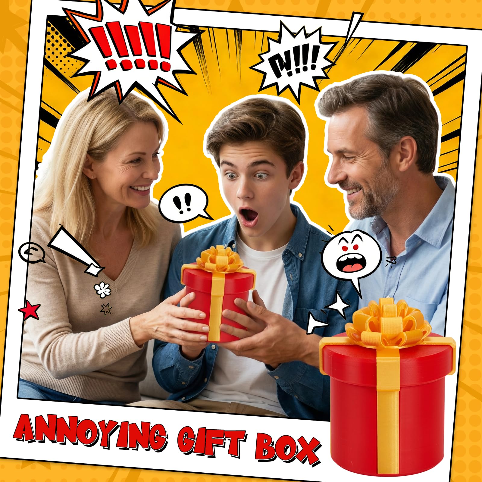 4.72 in Prank Nesting Gift Box - 10 Layer Annoying Mystery Box with Pop-Up Finger for Adults
