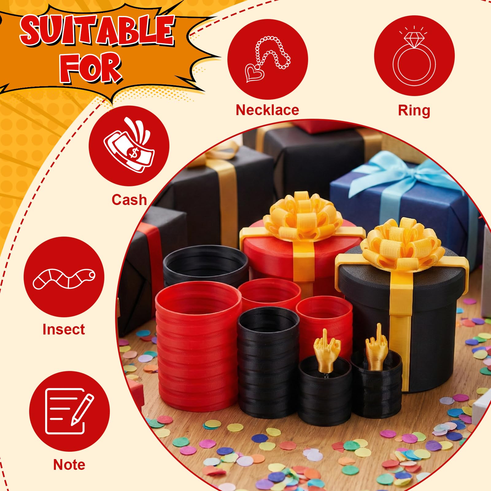 4.72 in Prank Nesting Gift Box - 10 Layer Annoying Mystery Box with Pop-Up Finger for Adults
