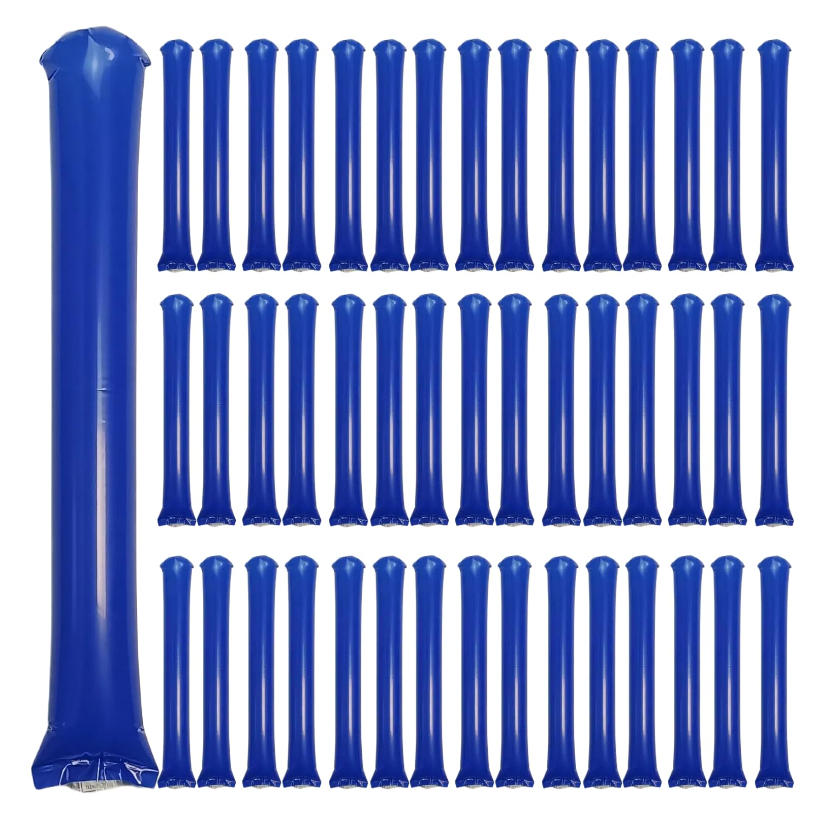 48 Blue Thunder Sticks – Inflatable Cheering Noise Makers for Sports & Parties