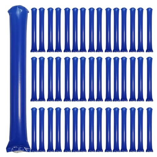48 Blue Thunder Sticks – Inflatable Cheering Noise Makers for Sports & Parties