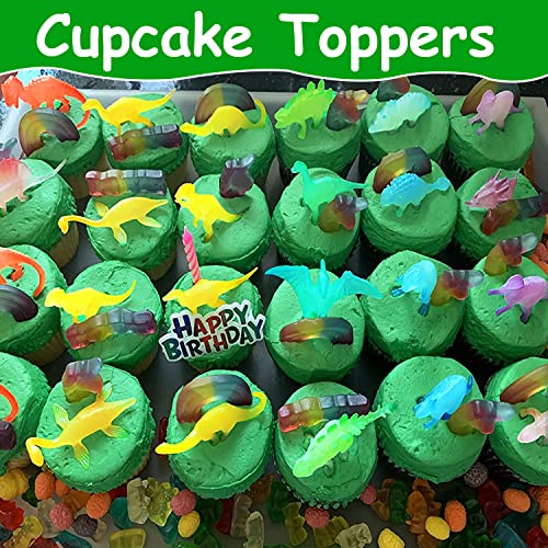 48 Glow-in-the-Dark Mini Dinosaur Figures - Bulk Party Favors for Kids by AugToy