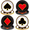 48-Pack CHUNNIN Casino Night Paper Plates – 7-Inch Disposable Poker Party Plates for Las Vegas Themes