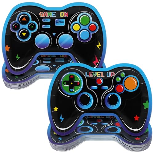 48-Pack Game Controller Paper Plates for Video Game Birthday Parties