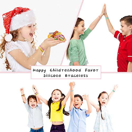 48 Pack Inspirational Silicone Wristbands for Kids – Motivational Rubber Bracelets in Fresh Colors, 12 Designs