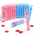 48 Pack Mini Heart Bubble Wands – Blue/Pink Wedding Favors, 4-Inch Bubble Tubes with Heart Wand by Liberty Imports