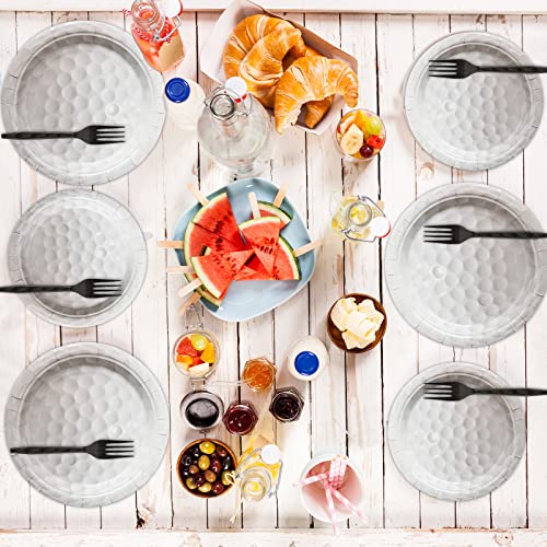 48-Piece Golf Birthday Plates Set - Disposable Paper Dinner and Dessert Plates for Sports Themed Party