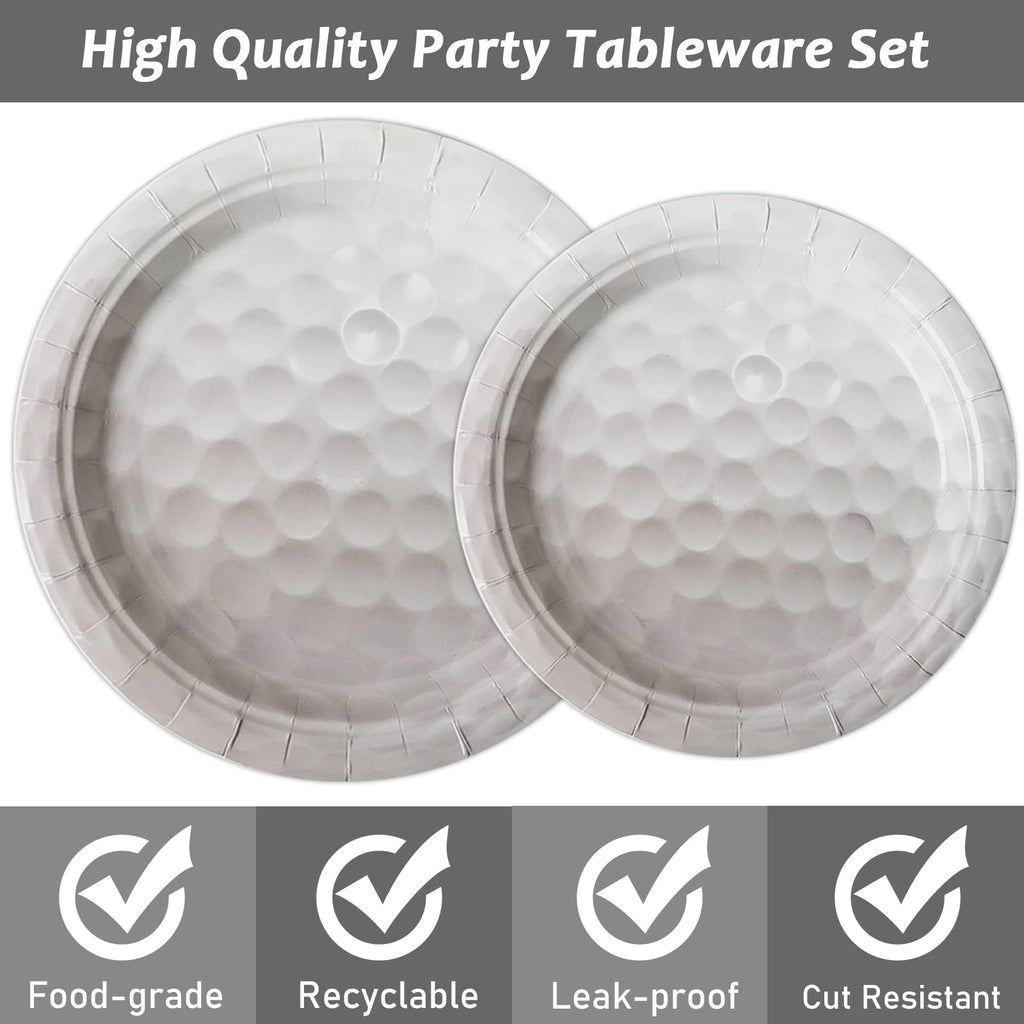 48-Piece Golf Birthday Plates Set - Disposable Paper Dinner and Dessert Plates for Sports Themed Party