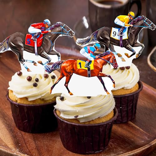 48-Piece Kentucky Derby Cupcake Toppers – umoni Horse Racing Party Picks