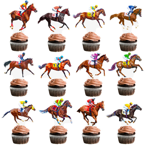 48-Piece Kentucky Derby Cupcake Toppers – umoni Horse Racing Party Picks