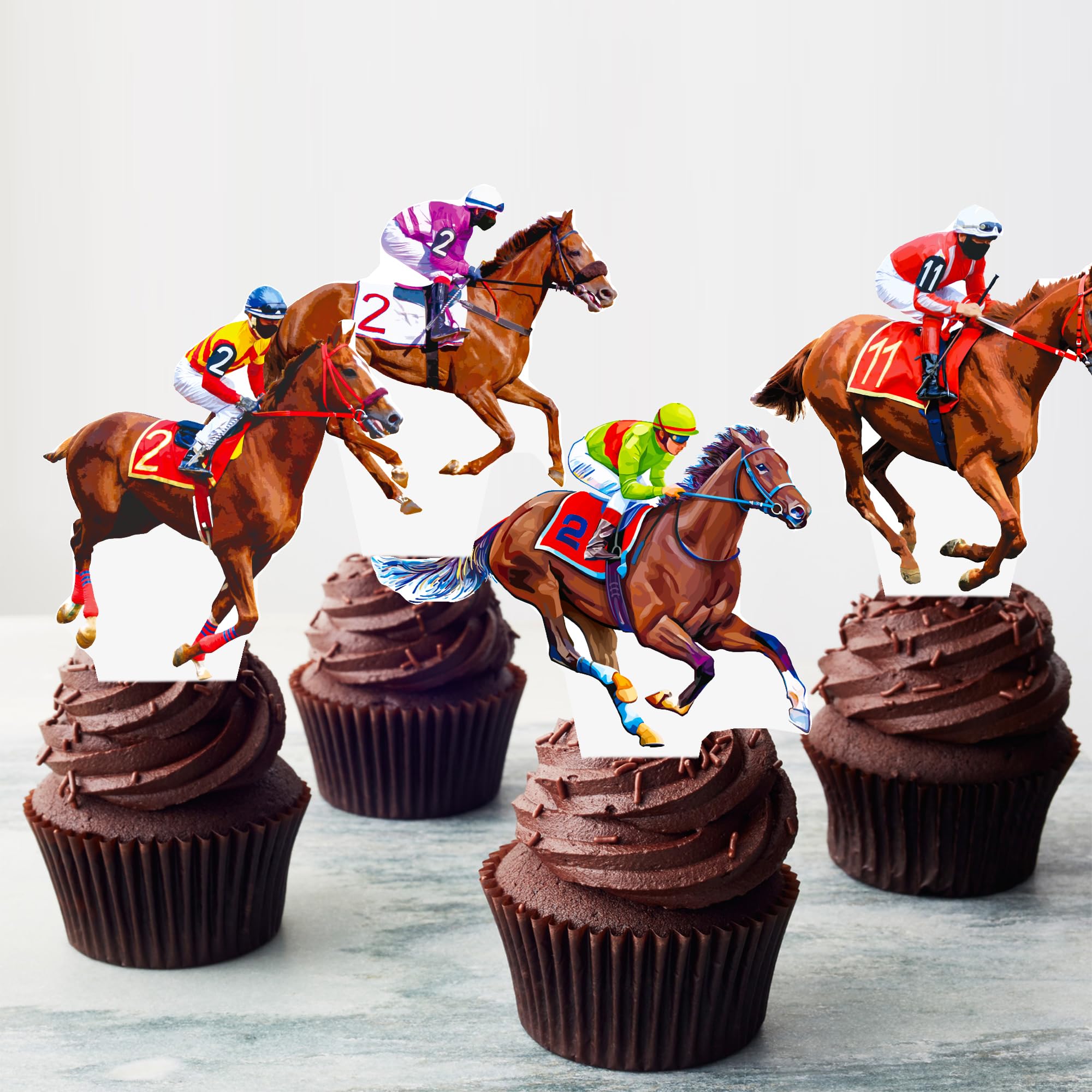 48-Piece Kentucky Derby Cupcake Toppers – umoni Horse Racing Party Picks