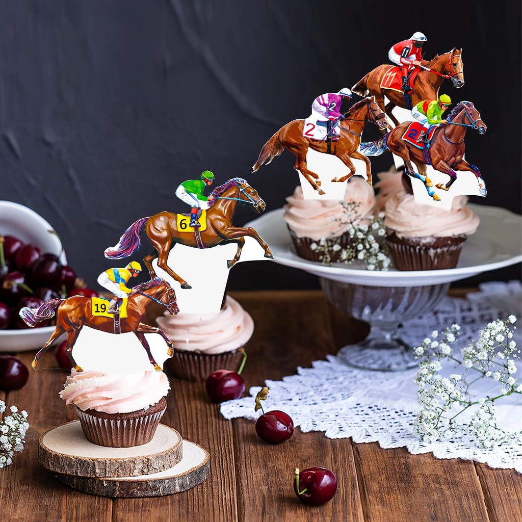 48-Piece Kentucky Derby Cupcake Toppers – umoni Horse Racing Party Picks