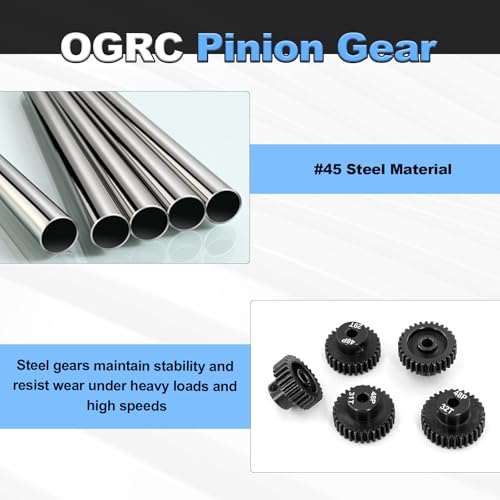 48P Pinion Gear Set 28T-32T (5 Gears) for 1/10 RC Cars – Hardened Steel, 3.175mm Shaft