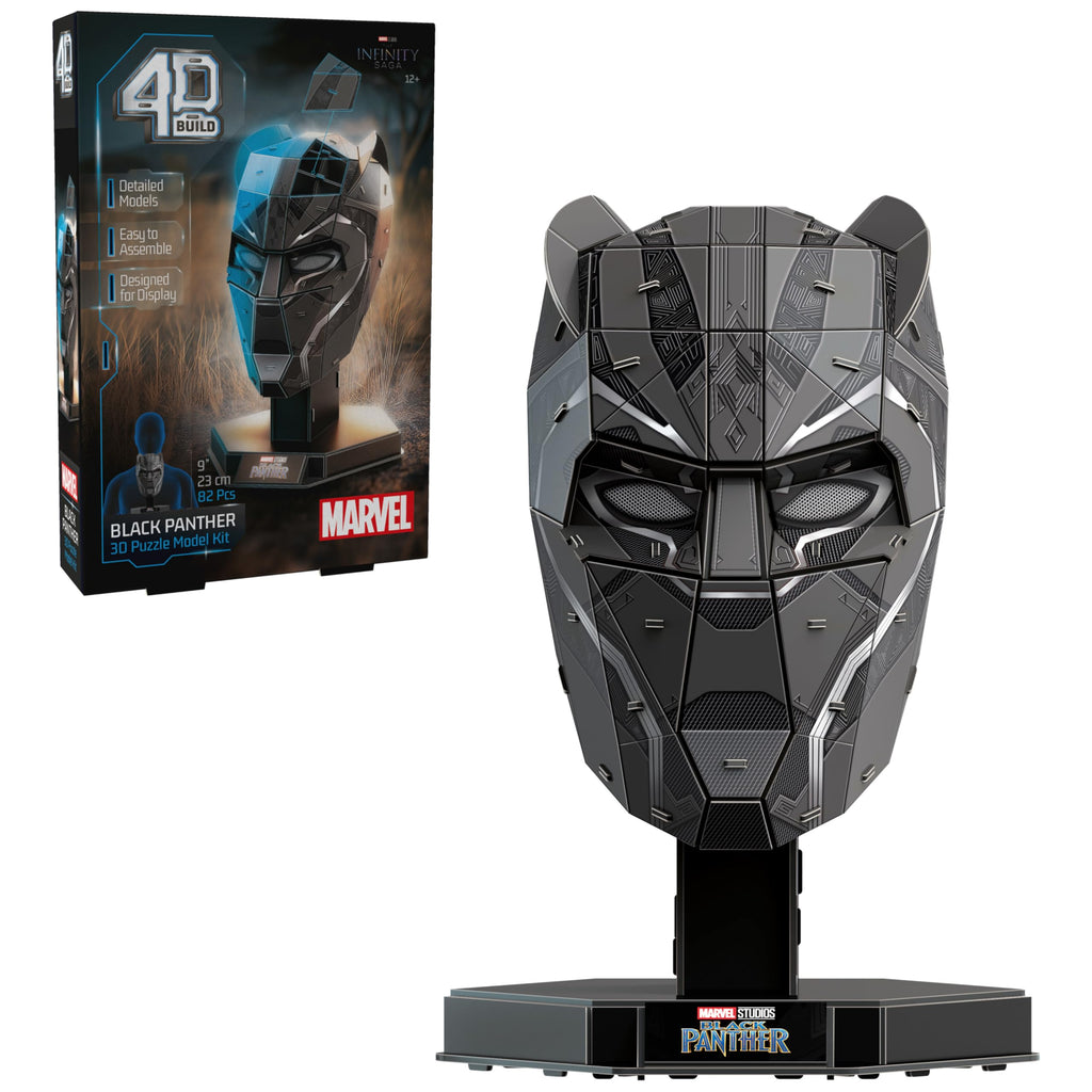 4D Build Marvel Black Panther 3D Puzzle – 82-Piece Wakanda Forever Model Kit with Stand