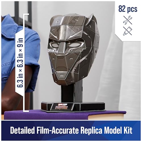 4D Build Marvel Black Panther 3D Puzzle – 82-Piece Wakanda Forever Model Kit with Stand