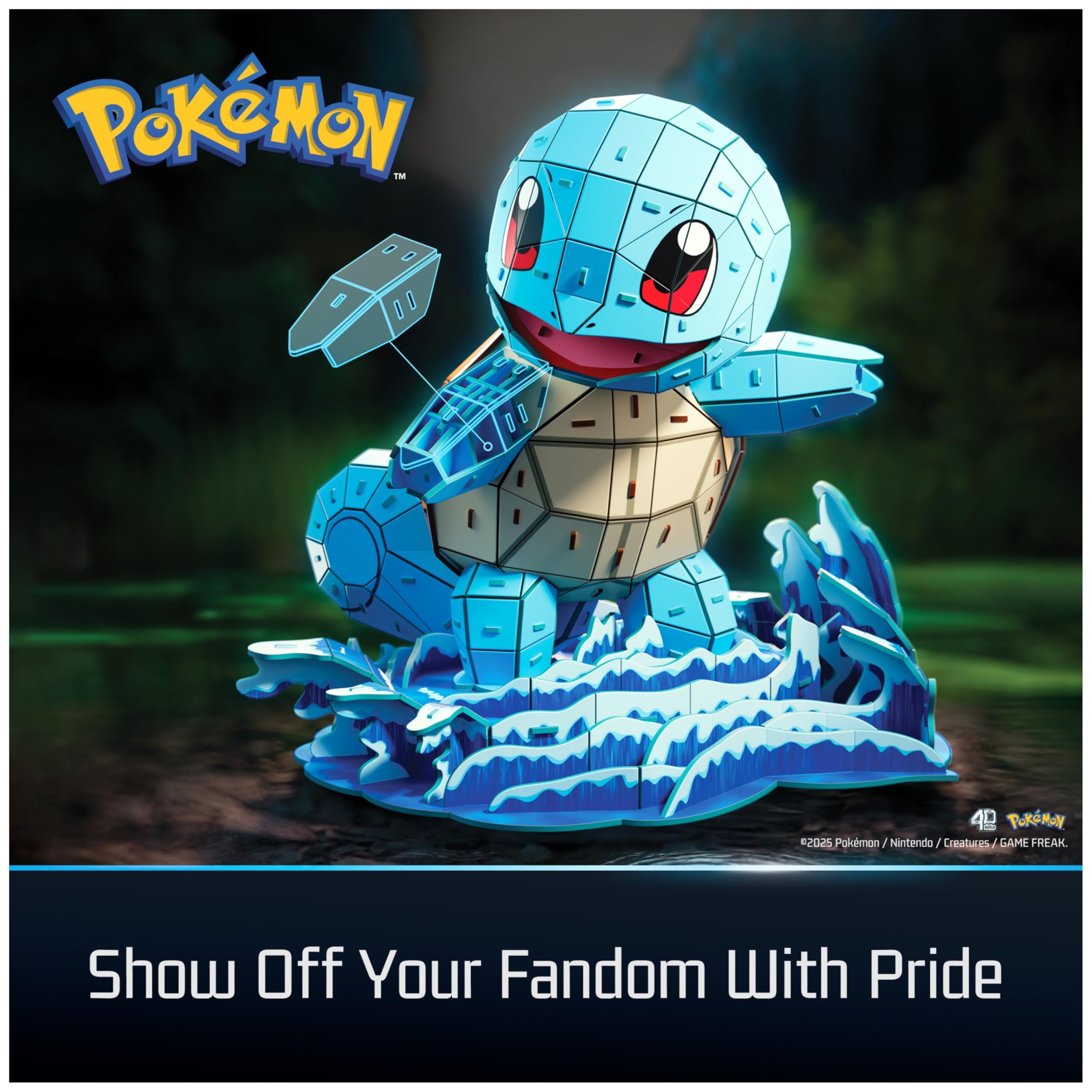 4D Build Pokémon Squirtle 3D Model Kit – 180-Piece Foam Puzzle for Display