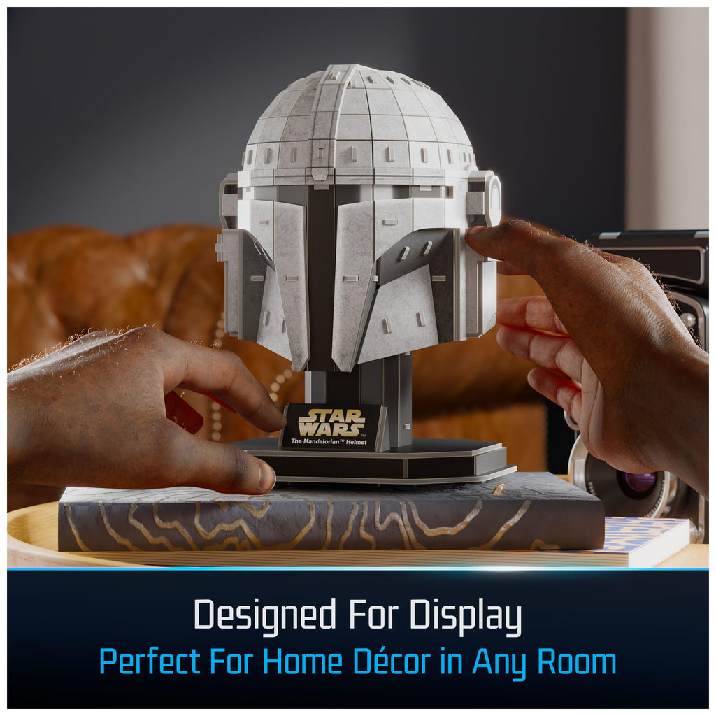 4D Build Star Wars Mandalorian Helmet 3D Puzzle – 88-Piece Cardstock Model Kit for Display