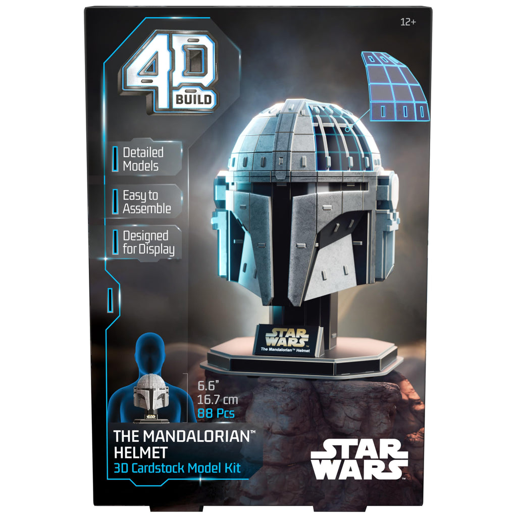 4D Build Star Wars Mandalorian Helmet 3D Puzzle – 88-Piece Cardstock Model Kit for Display
