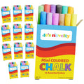 4E's Novelty 144 Mini Chalk Sets - 12 Boxes of 12 Colors, Non-Toxic Sidewalk & Blackboard Chalk for Kids Party Favors