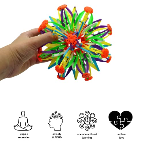 4E's Novelty Expandable Breathing Ball Sphere – 6 to 12 Inch Visual Fidget Toy for Mindfulness and Relaxation