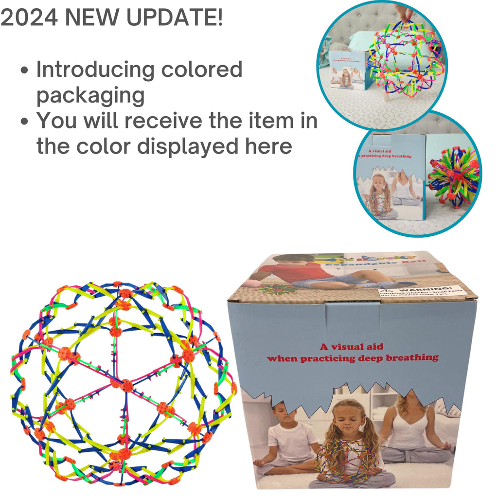 4E's Novelty Expandable Breathing Ball Sphere – 6 to 12 Inch Visual Fidget Toy for Mindfulness and Relaxation