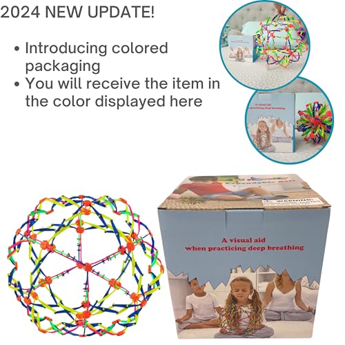 4E's Novelty Expandable Breathing Ball Sphere – 6 to 12 Inch Visual Fidget Toy for Mindfulness and Relaxation