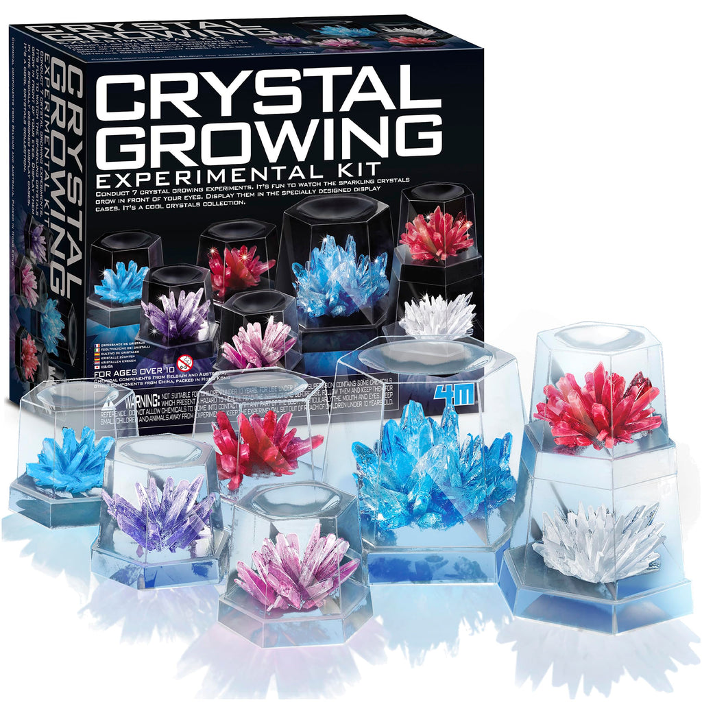 4M Crystal Growing Science Kit – 7 Experiments with Display Domes, STEM Toy for Ages 10+