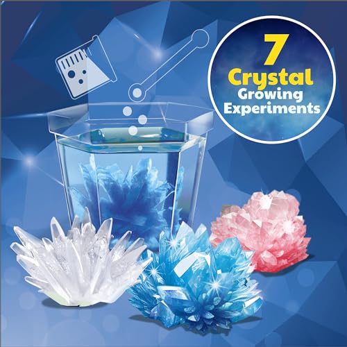 4M Crystal Growing Science Kit – 7 Experiments with Display Domes, STEM Toy for Ages 10+