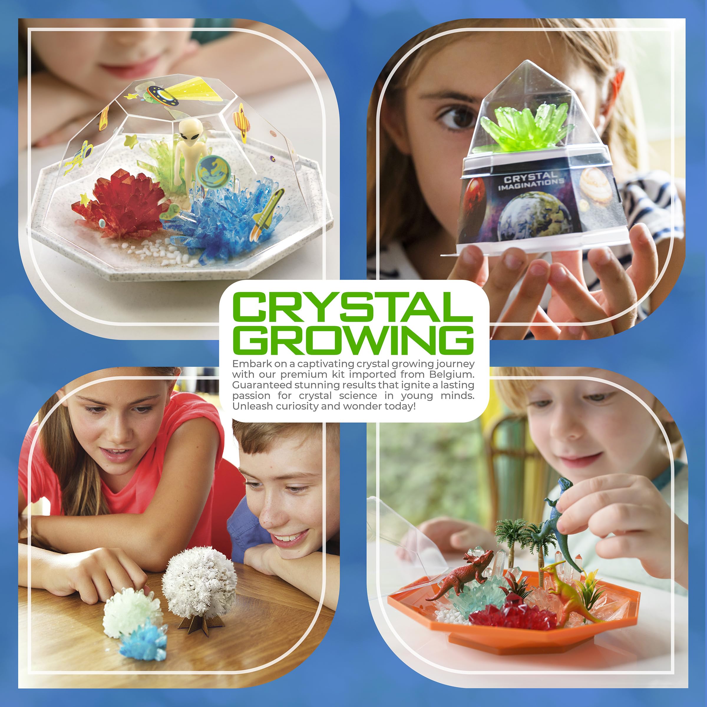 4M Crystal Growing Science Kit – 7 Experiments with Display Domes, STEM Toy for Ages 10+
