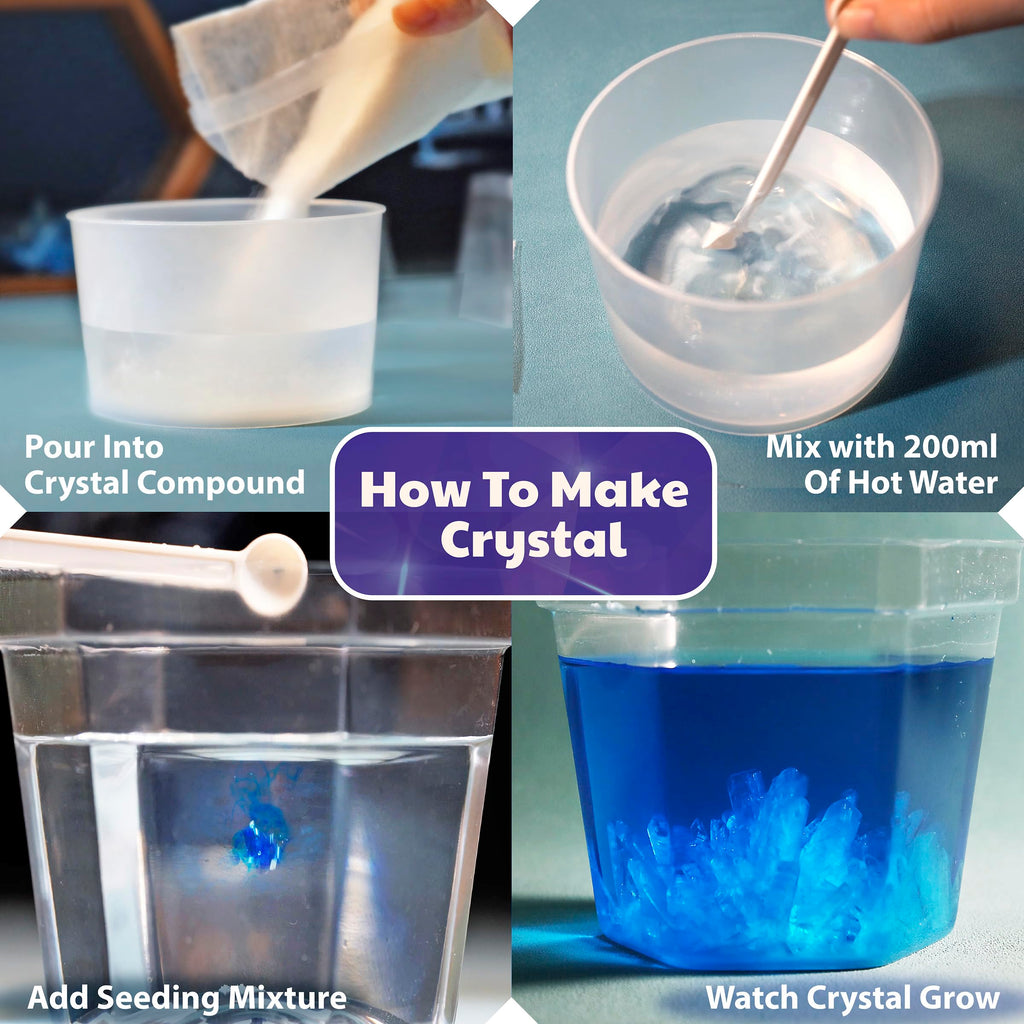 4M Crystal Growing Science Kit – 7 Experiments with Display Domes, STEM Toy for Ages 10+