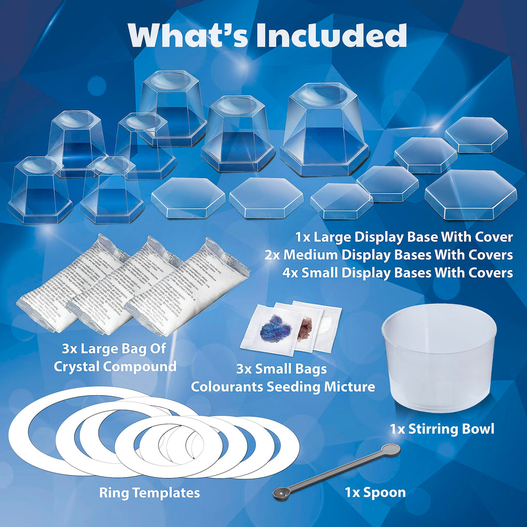 4M Crystal Growing Science Kit – 7 Experiments with Display Domes, STEM Toy for Ages 10+