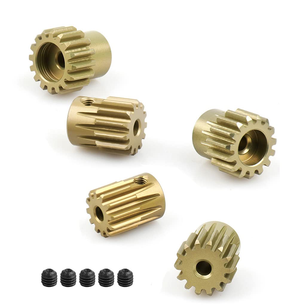 5-Pack 32DP 540 Motor Pinion Gears (12T-16T) 3.175mm Shaft for 1/10 RC Cars - Aluminum 7075