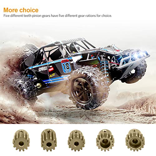 5-Pack 32DP 540 Motor Pinion Gears (12T-16T) 3.175mm Shaft for 1/10 RC Cars - Aluminum 7075