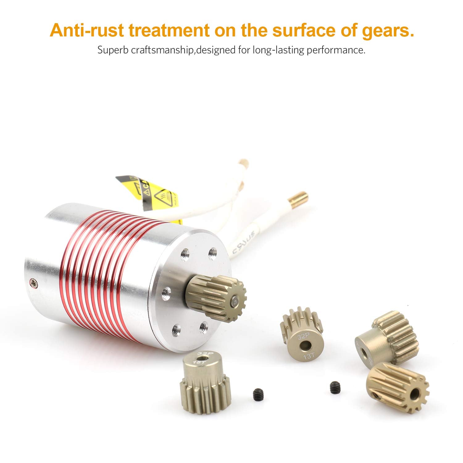 5-Pack 32DP 540 Motor Pinion Gears (12T-16T) 3.175mm Shaft for 1/10 RC Cars - Aluminum 7075