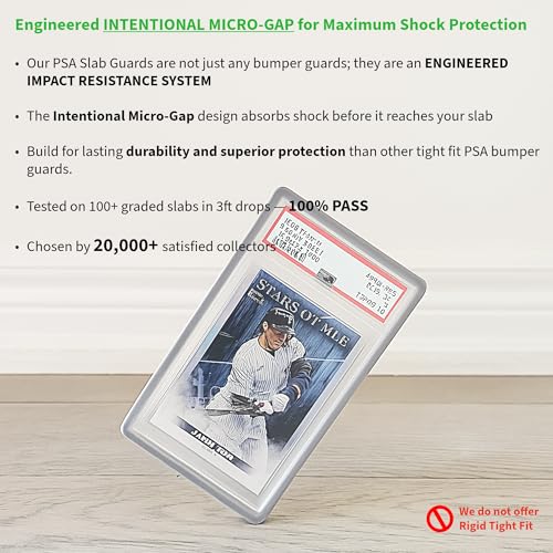 5-Pack Black PSA Slab Guards – Shock-Absorbing Silicone Bumpers for Graded Cards