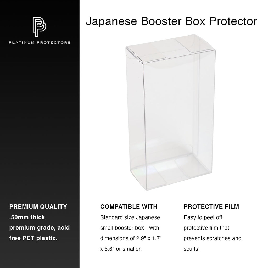 5-Pack Clear Plastic Display Cases for Japanese Booster Boxes – Platinum Protectors, UV & Scratch Resistant