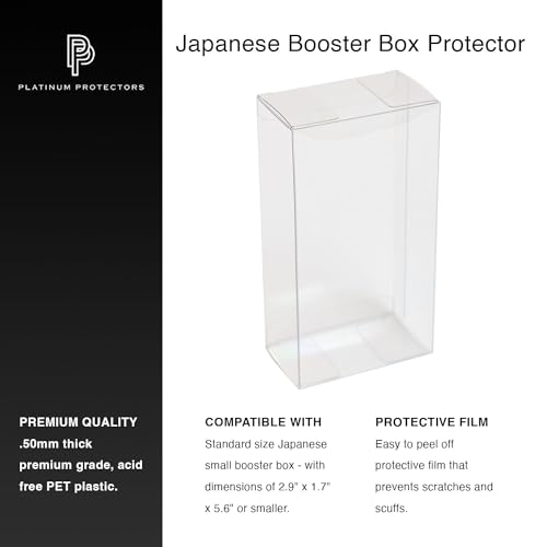 5-Pack Clear Plastic Display Cases for Japanese Booster Boxes – Platinum Protectors, UV & Scratch Resistant