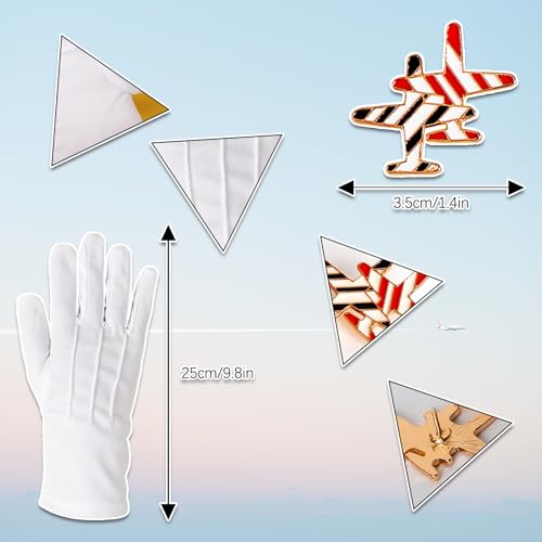 5-Piece Flight Attendant Costume Accessory Set – Hat, Scarf, Sunglasses, Gloves & Pin