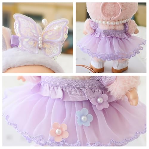 5-Piece Labubu Doll Outfit Set: Romantic Gauze Dress, Accessories for 17cm Dolls (Doll Not Included)