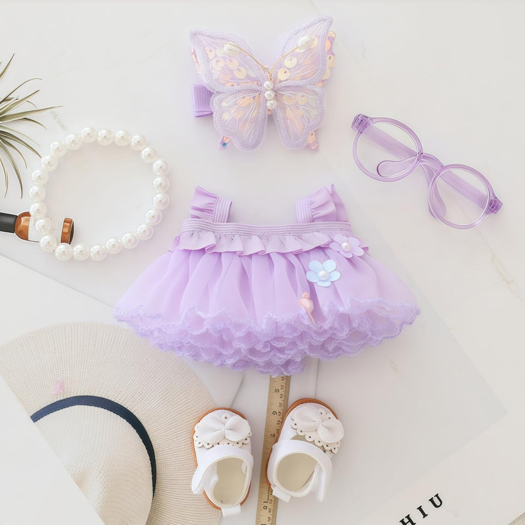5-Piece Labubu Doll Outfit Set: Romantic Gauze Dress, Accessories for 17cm Dolls (Doll Not Included)