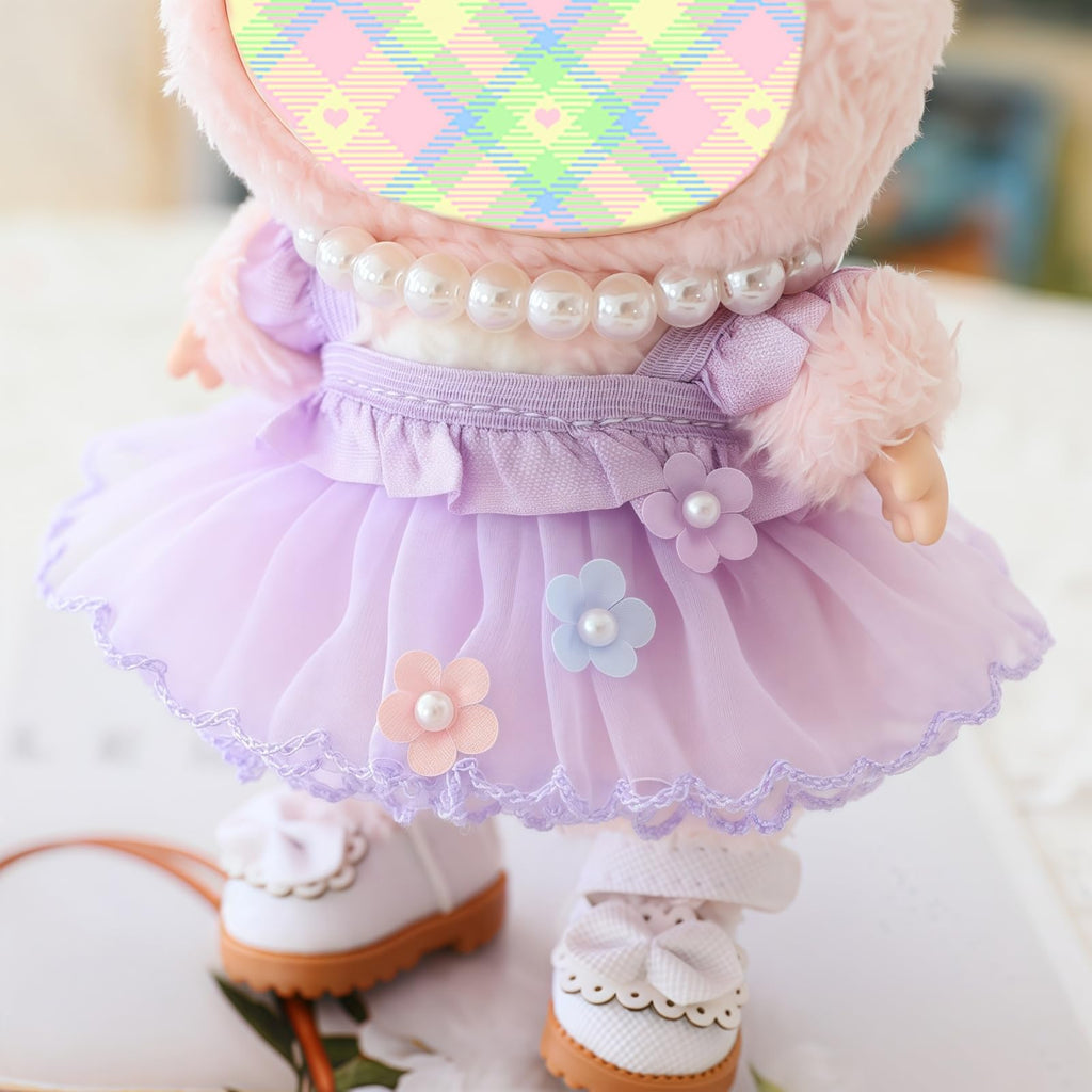 5-Piece Labubu Doll Outfit Set: Romantic Gauze Dress, Accessories for 17cm Dolls (Doll Not Included)