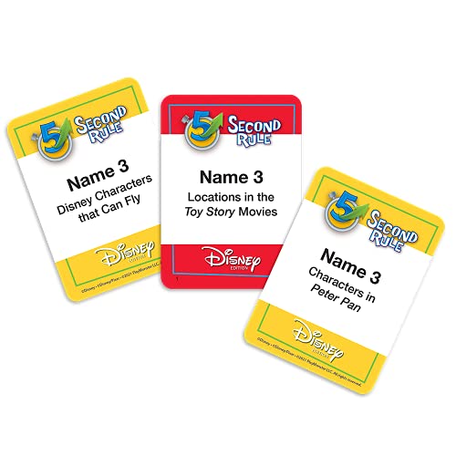 5 Second Rule Disney Edition: Fast-Paced Family Card Game with 300 Disney Questions for Ages 6+