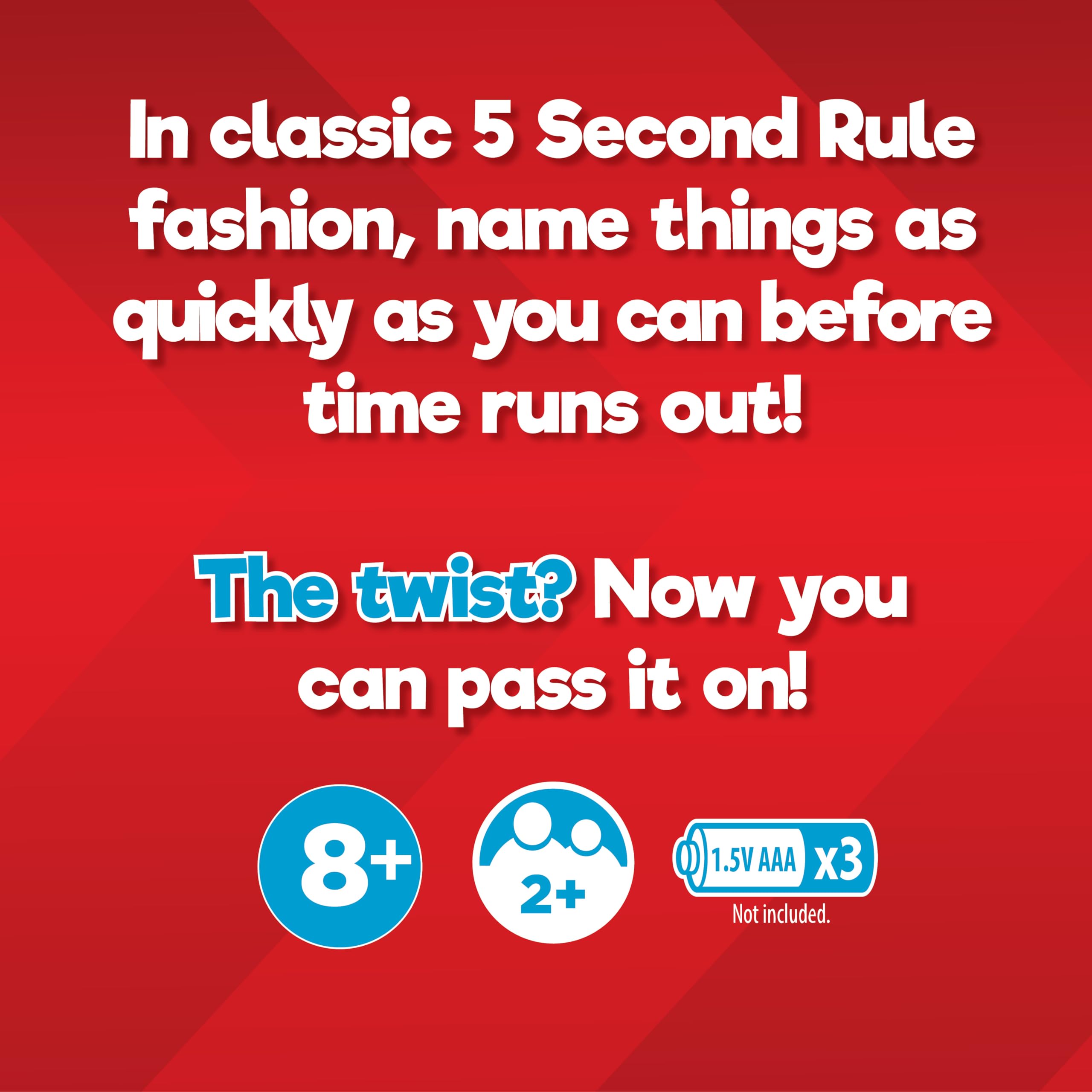 5 Second Rule Relay Party Game - Electronic Baton Passing Game for 2+ Players, Ages 8 and Up