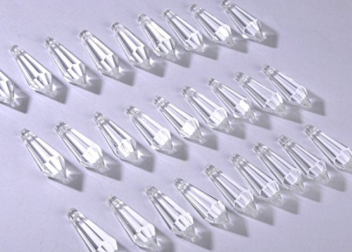 50 Clear Crystal Icicle Pendants – 38mm K9 Chandelier Prisms for DIY Projects